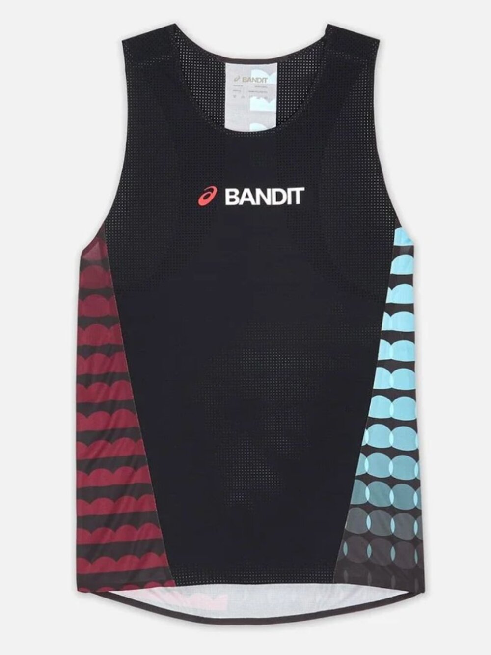 Bandit x Asics NYC Tank Top Race Singlet New York Black Red Blue Men's S Running
